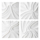 Snowdrift Scultped White Wall Décor - Set of 4 by Uttermost