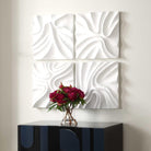 Snowdrift Scultped White Wall Décor - Set of 4 by Uttermost