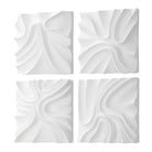 Snowdrift Scultped White Wall Décor - Set of 4 by Uttermost