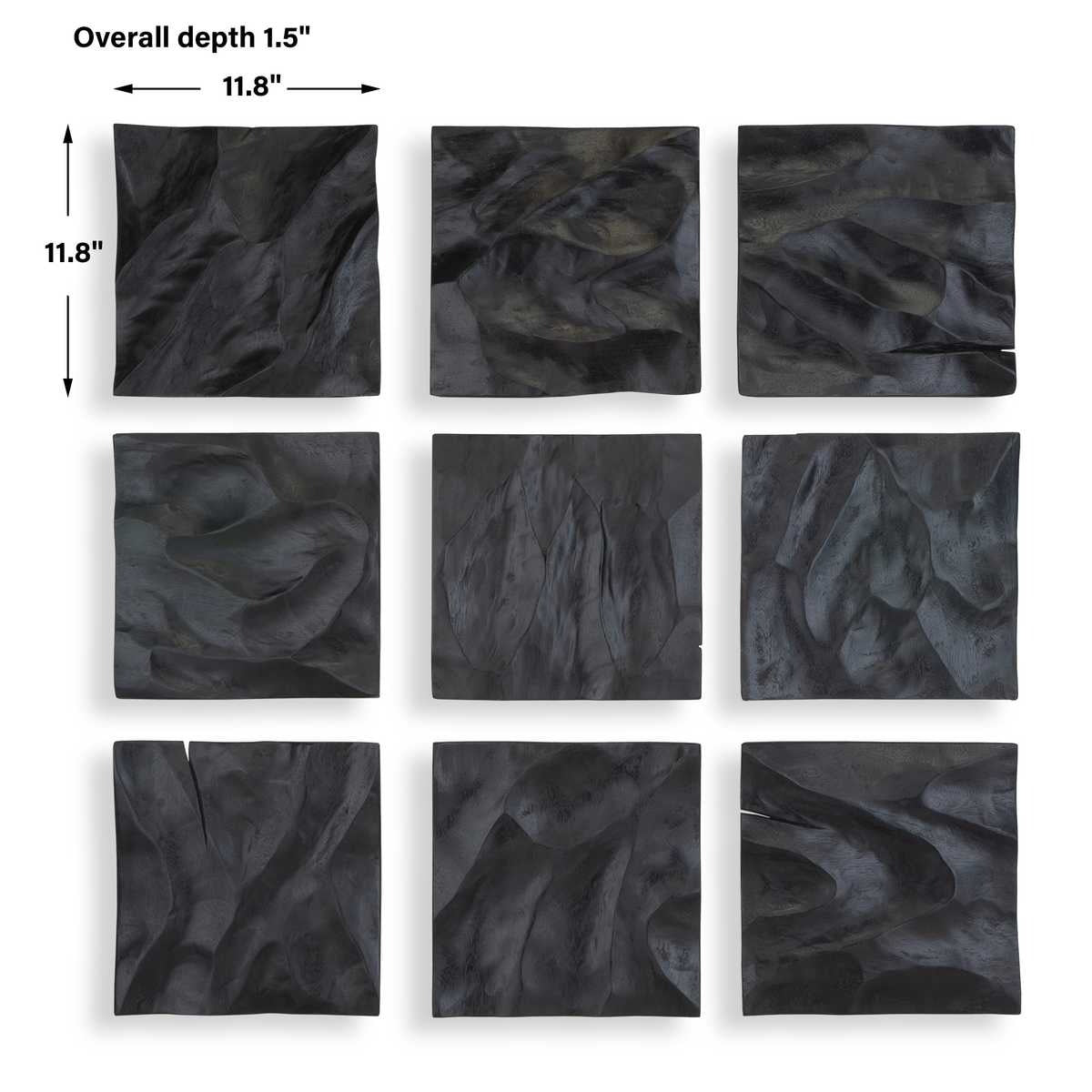 Malosi Black Wood Wall Decor - Set of 9 by Uttermost