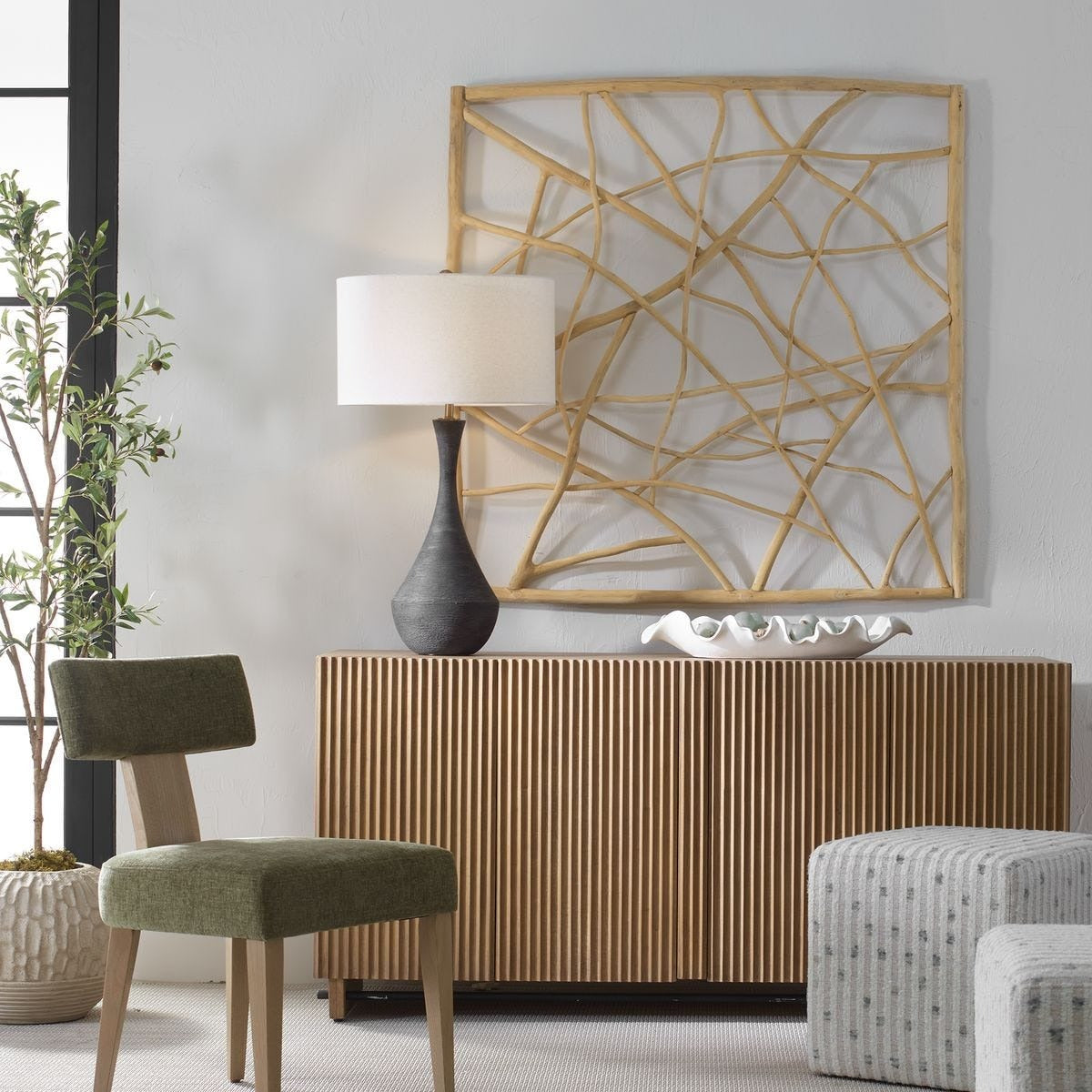 Tangled Up Outdoor Teak Wall Decor by Uttermost