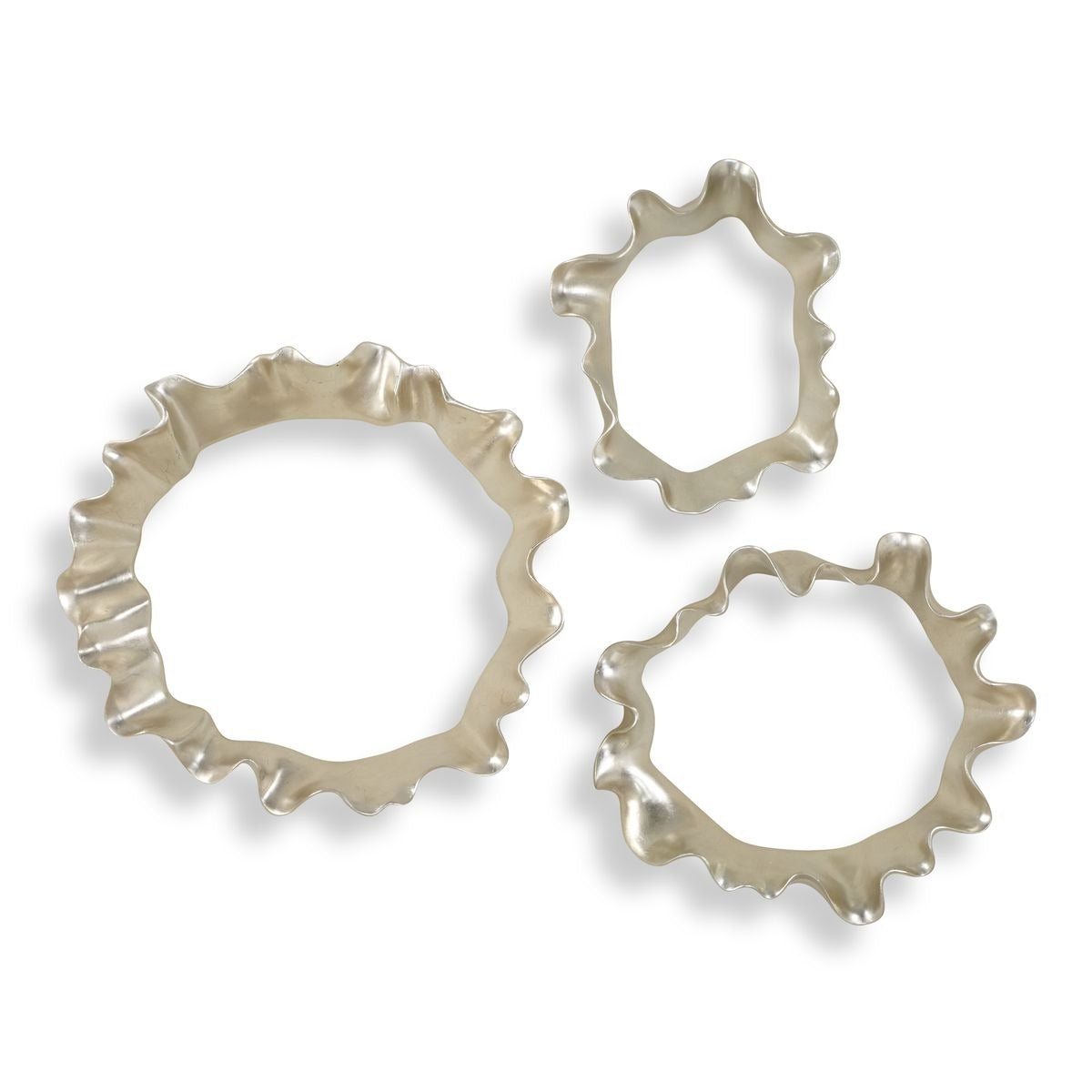 Ripple Effect Silver Wall Art Set of 3 by Uttermost