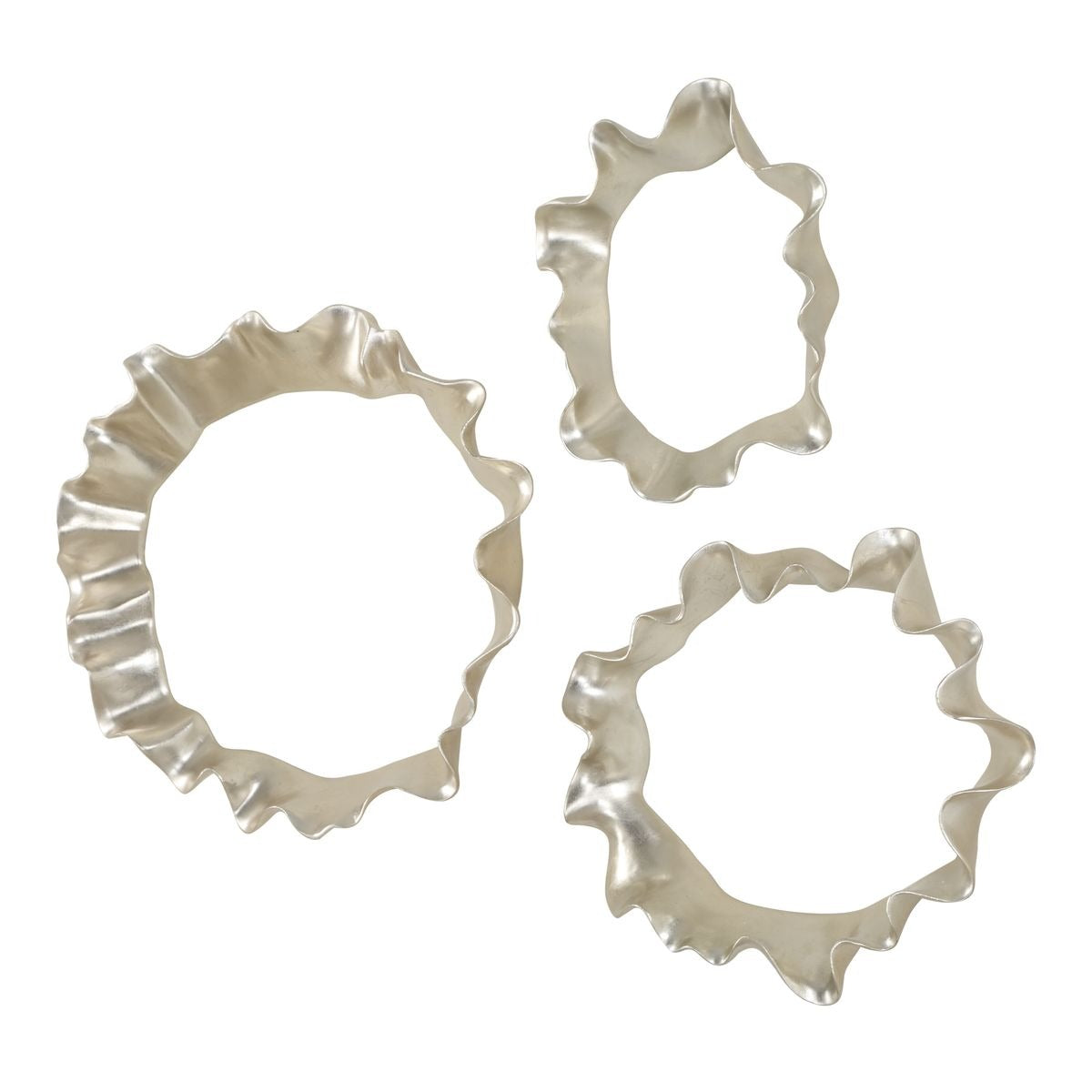 Ripple Effect Silver Wall Art Set of 3 by Uttermost