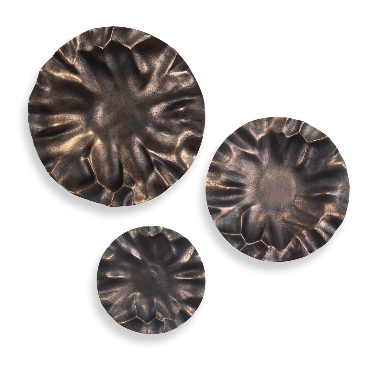 Peonia Outdoor Bronze Wall Art Set of 3 by Uttermost
