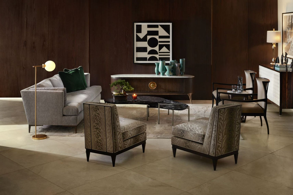Arena Marble Media Cabinet in Caribbean Cask by Theodore Alexander