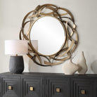Cutting Edge Bronze Round Mirror by Uttermost