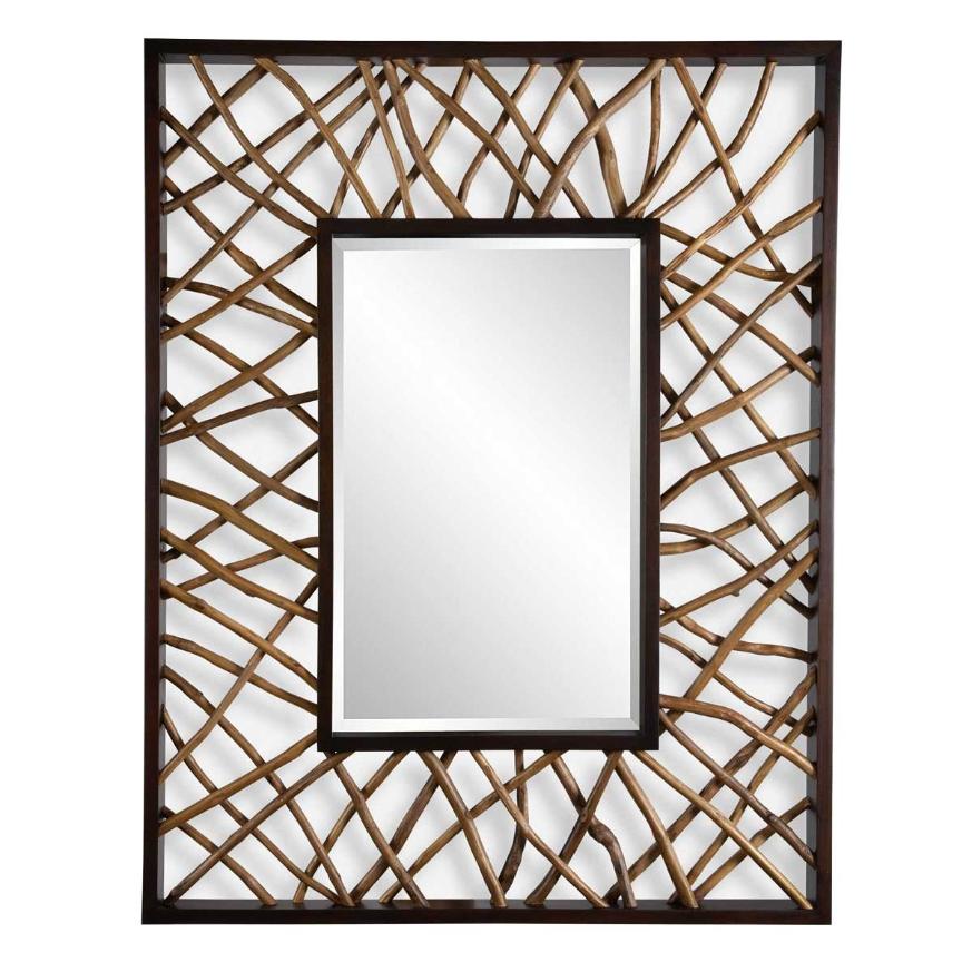 Teak Maze Rectangle Mirror by Uttermost