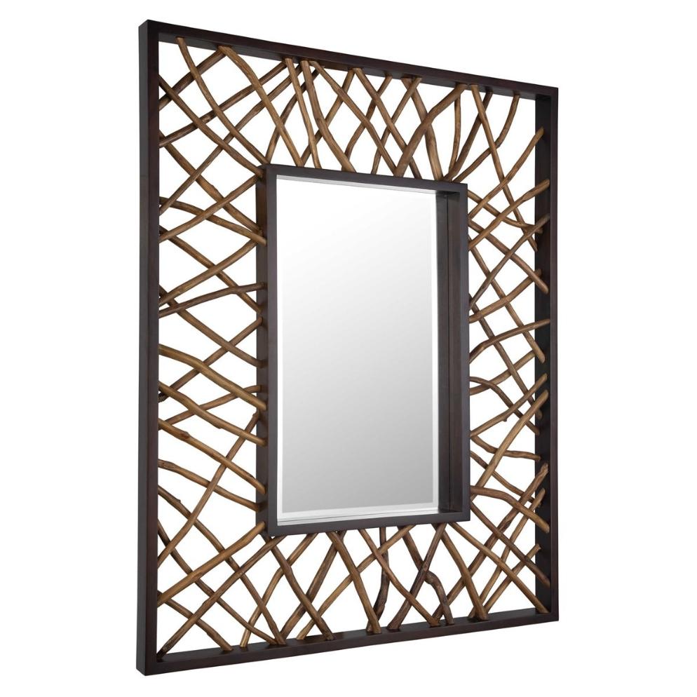 Teak Maze Rectangle Mirror by Uttermost
