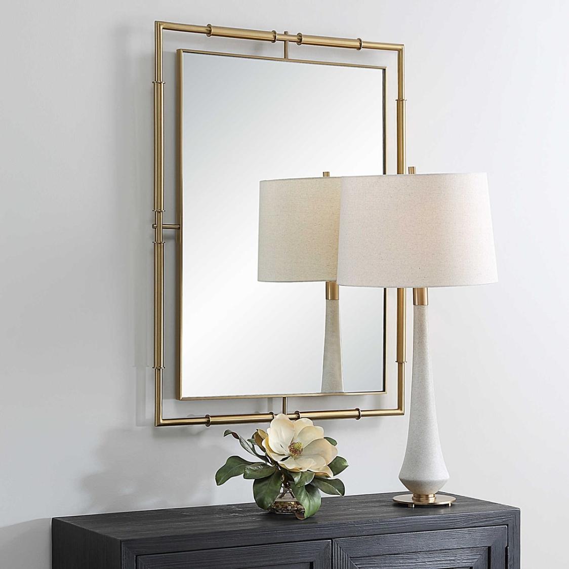 It's All Connected Rectangle Brass Mirror by Uttermost
