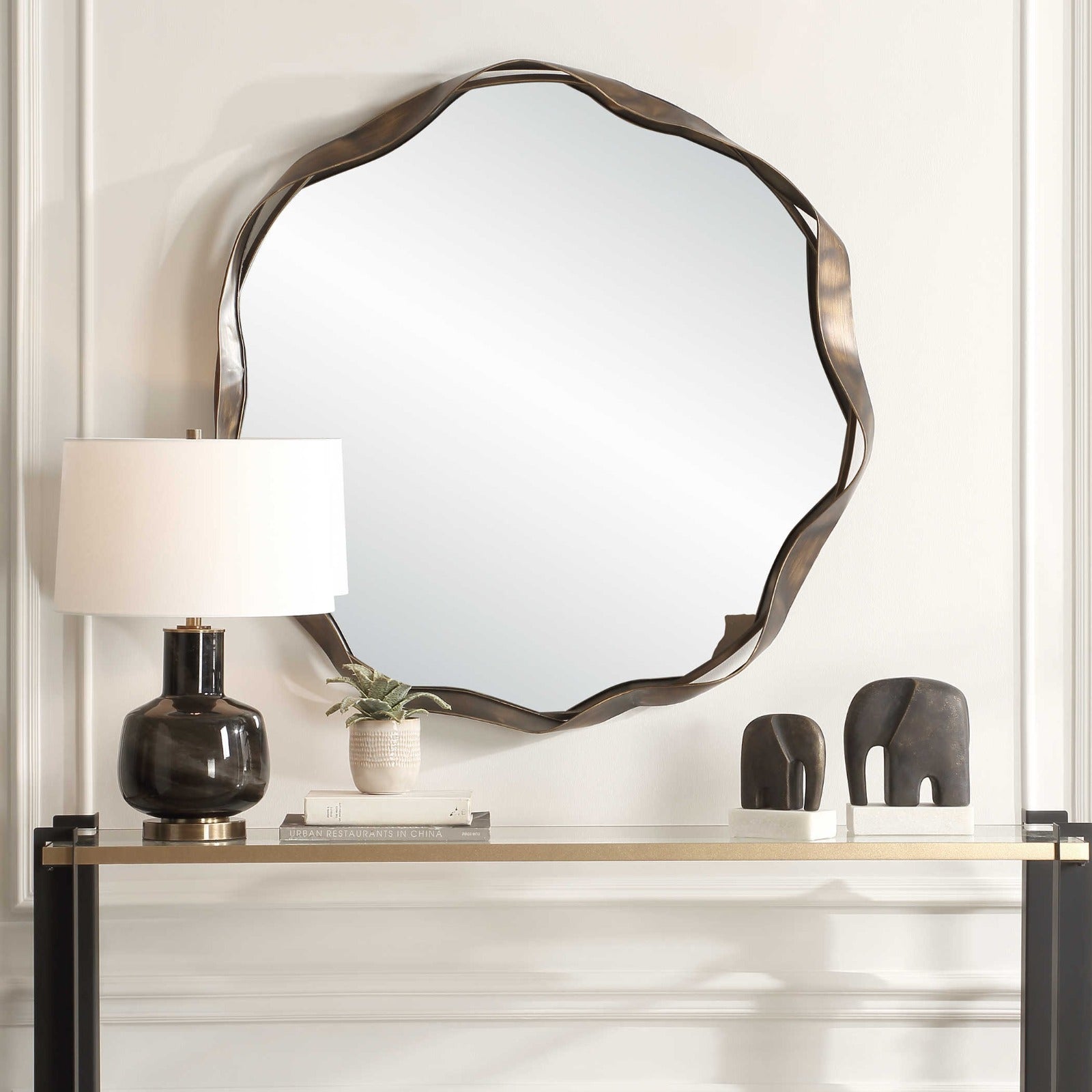 Catch The Wave Round Mirror by Uttermost