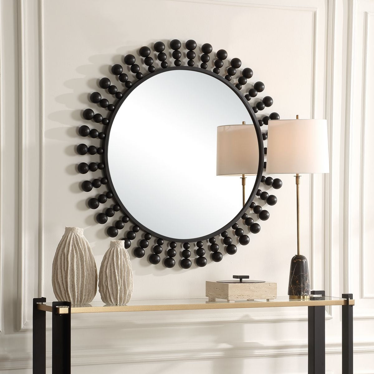 Aziel Round Black Mirror by Uttermost