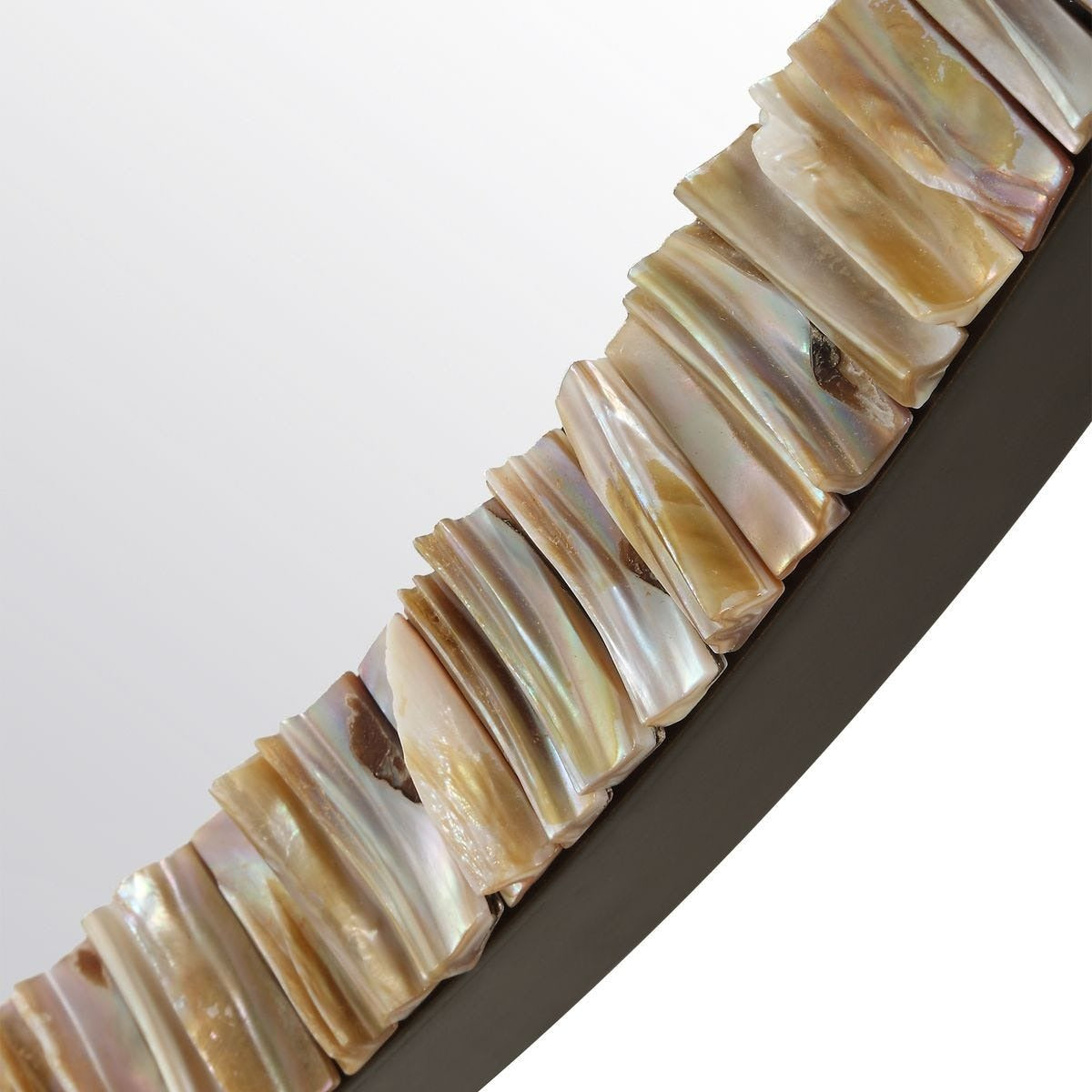 Odeon Shell Inlay Round Mirror by Uttermost