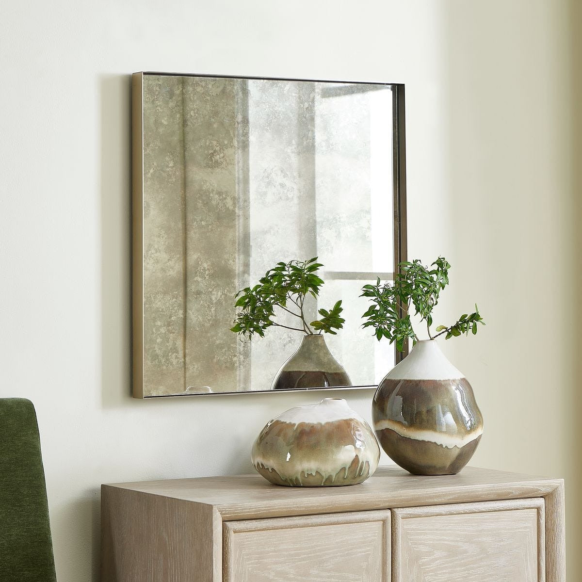 Fredric Square Mirror in Antiqued Silver by Uttermost