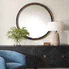 Auger Amber Glass Round Mirror by Uttermost