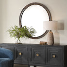 Auger Amber Glass Round Mirror by Uttermost
