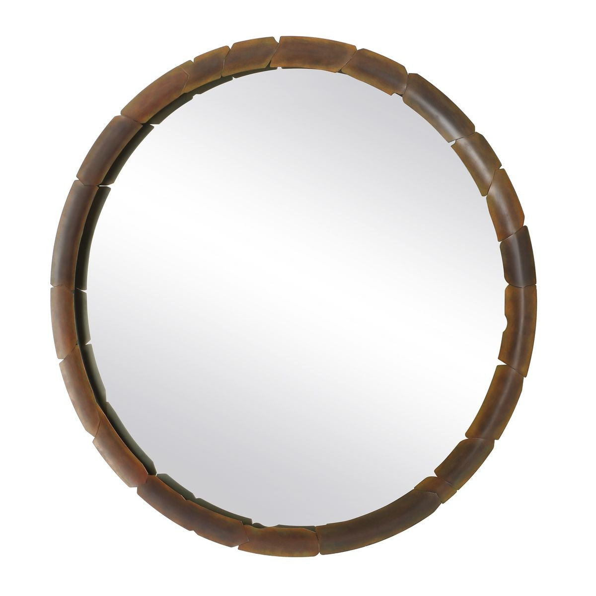 Auger Amber Glass Round Mirror by Uttermost