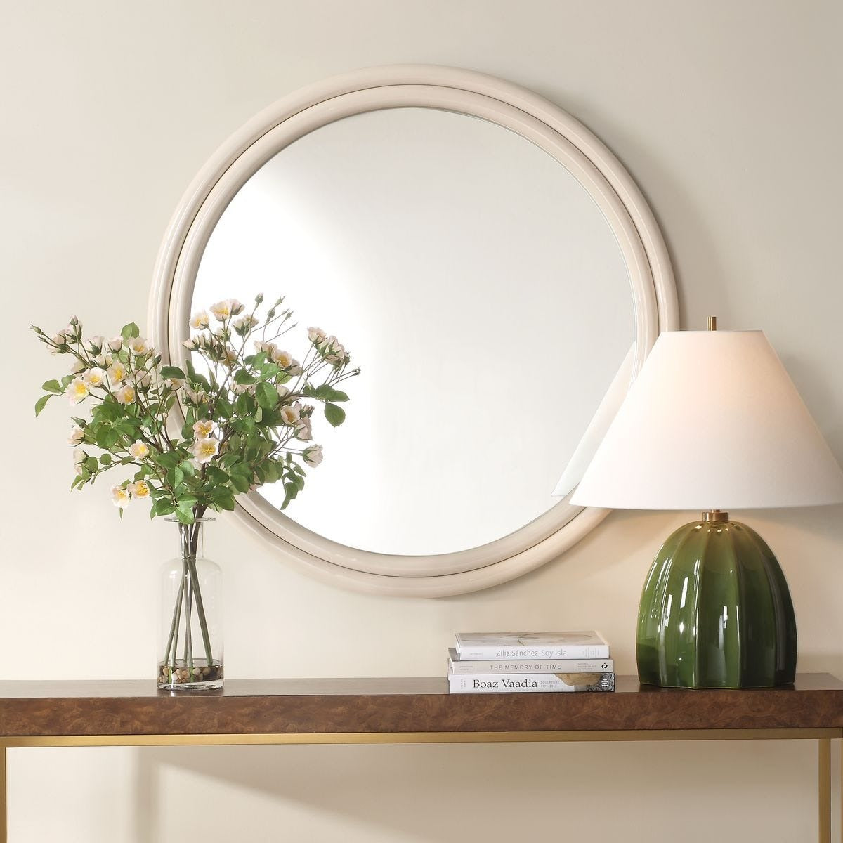 Florian Warm White Round Mirror by Uttermost