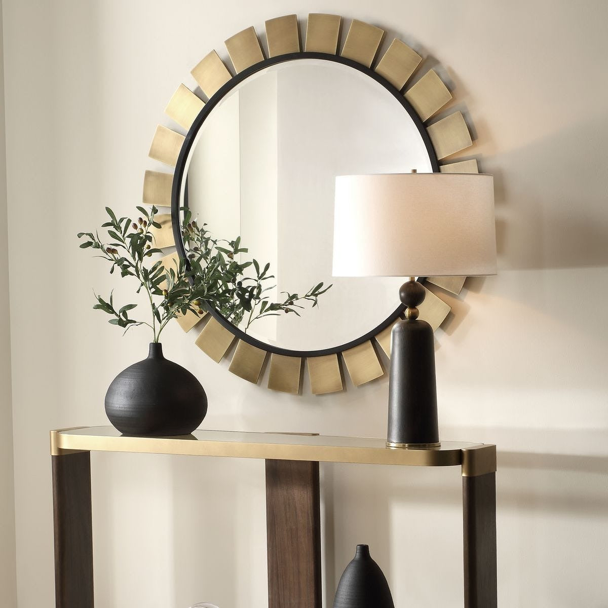 Toluca Round Brass Mirror by Uttermost