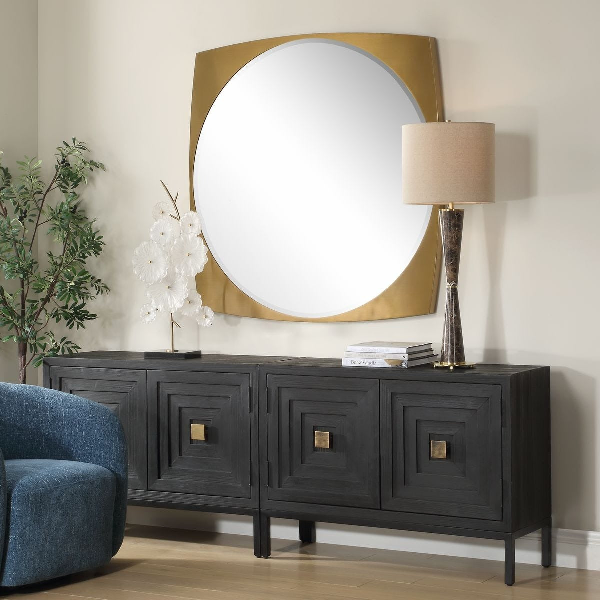 Neilia Round Brass Mirror by Uttermost