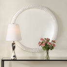 Akiko White Round Mirror by Uttermost