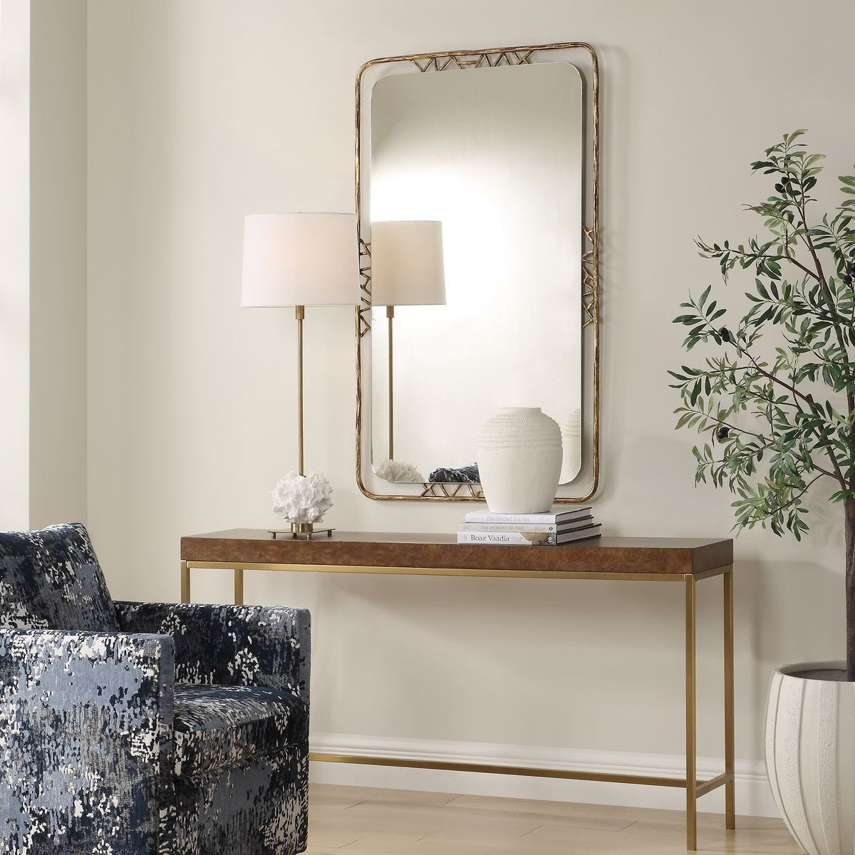 Tahoma Antiqued Gold Mirror by Uttermost