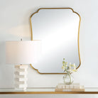 Athena Brushed Brass Mirror by Uttermost