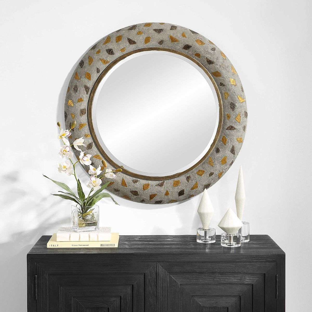 Copper Terrazzo Round Mirror by Uttermost
