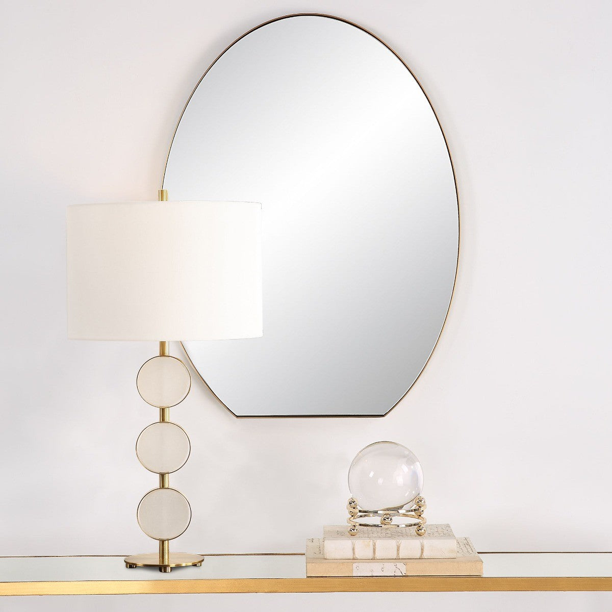 Cabell Brass Oval Mirror by Uttermost