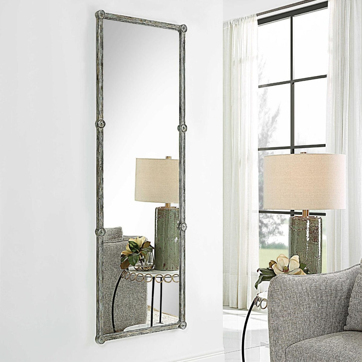 Gattola Gray Wash Dressing Mirror by Uttermost