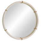 Cyprus Round Mirror in White Faux Shagreen by Uttermost