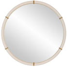 Cyprus Round Mirror in White Faux Shagreen by Uttermost