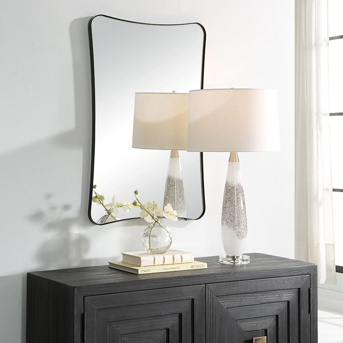 Loudon Black Vanity Mirror by Uttermost