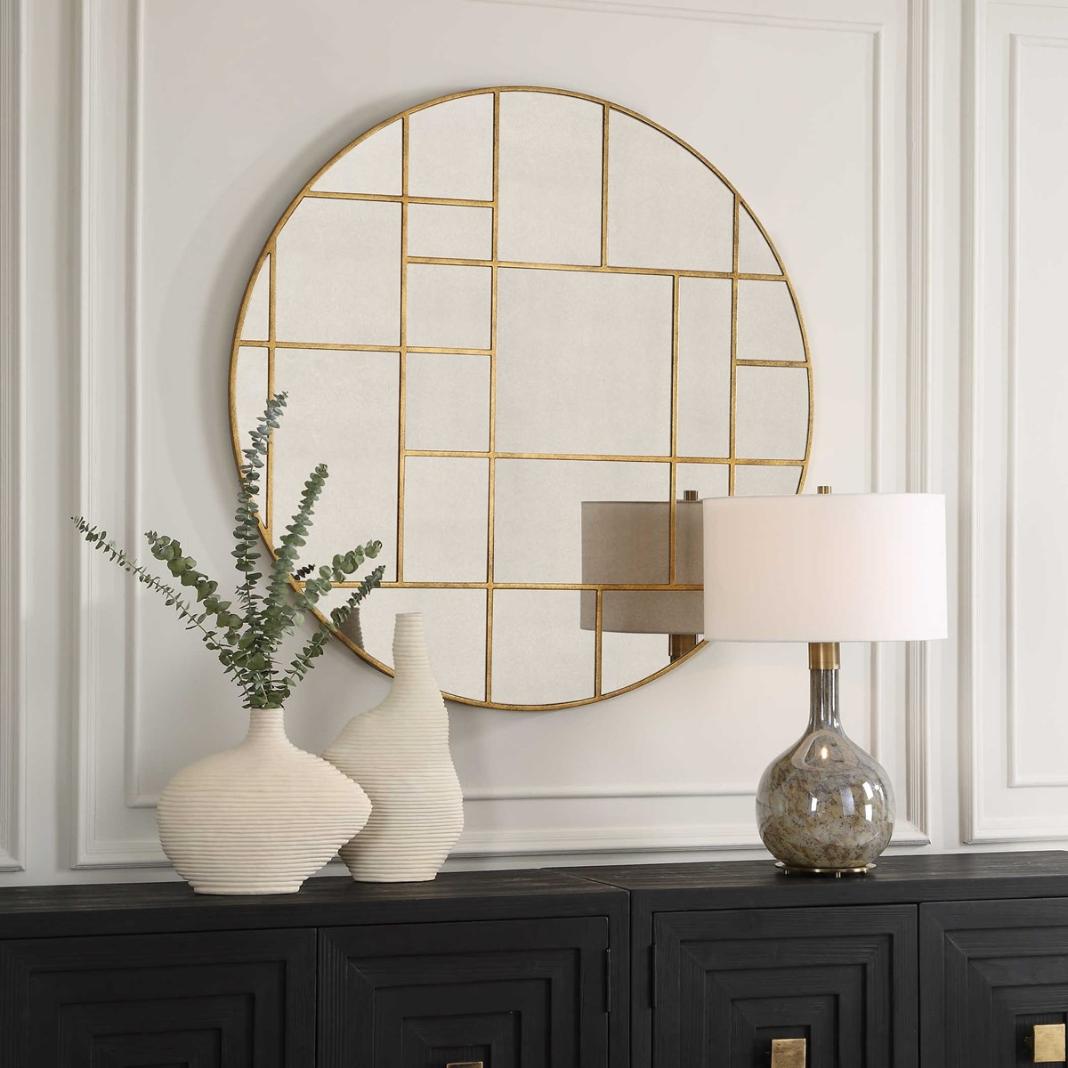 Geometric Round Mirror by Uttermost