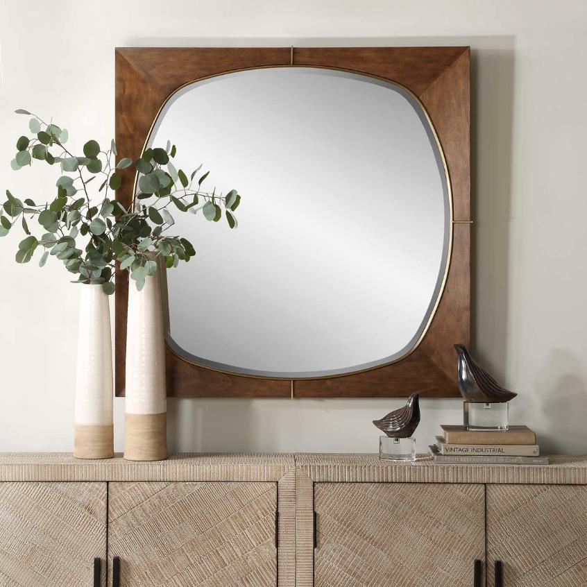 Garonne Square Walnut Mirror by Uttermost