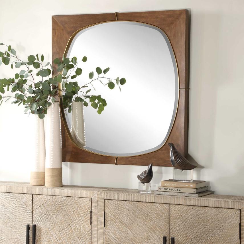Garonne Square Walnut Mirror by Uttermost