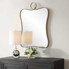 Talia Curved Rectangular Mirror in Brass by Uttermost