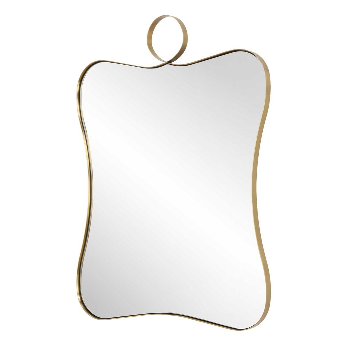 Talia Curved Rectangular Mirror in Brass by Uttermost
