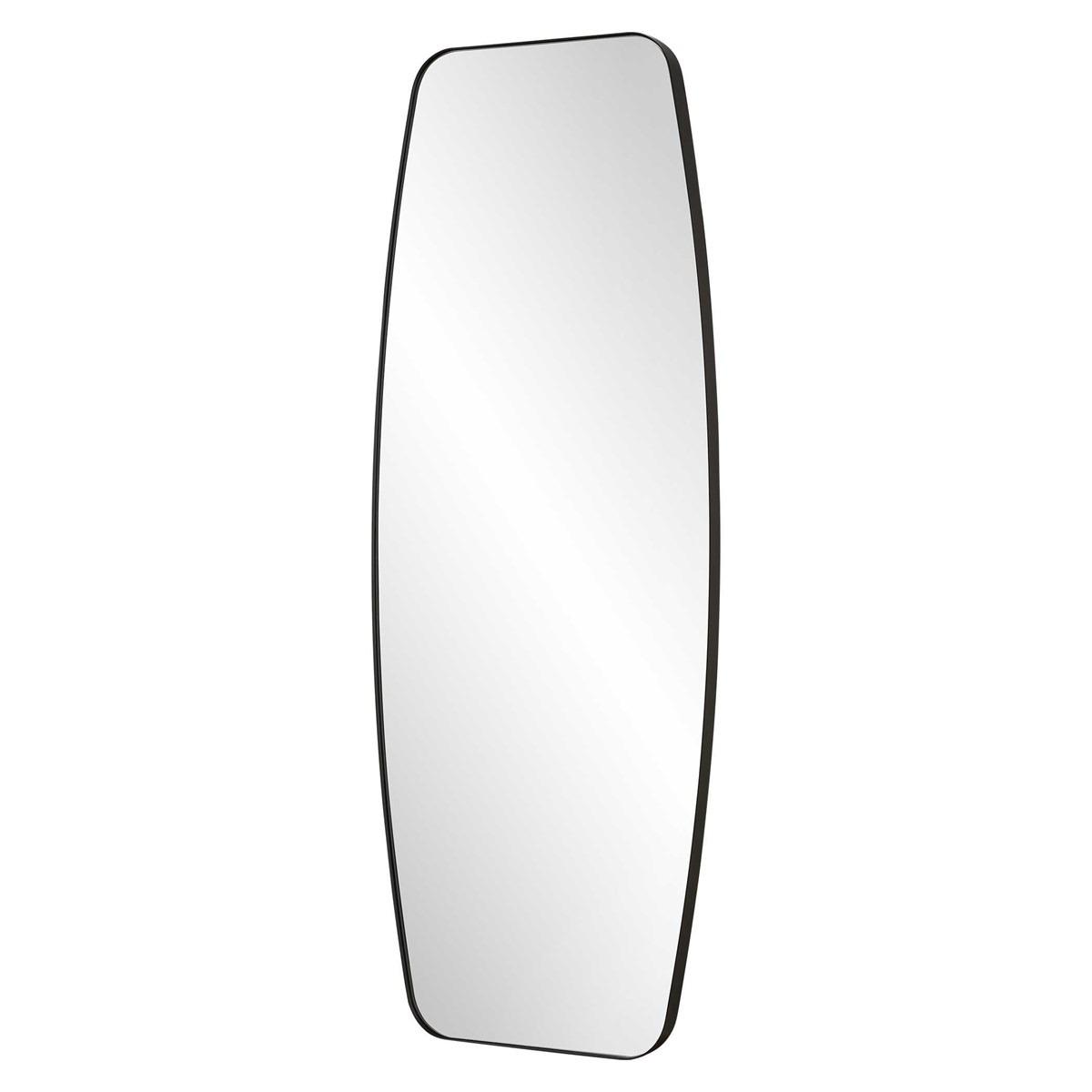 Caspian Curved Full Length Mirror in Black by Uttermost