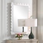 Haya White Scalloped Mirror by Uttermost