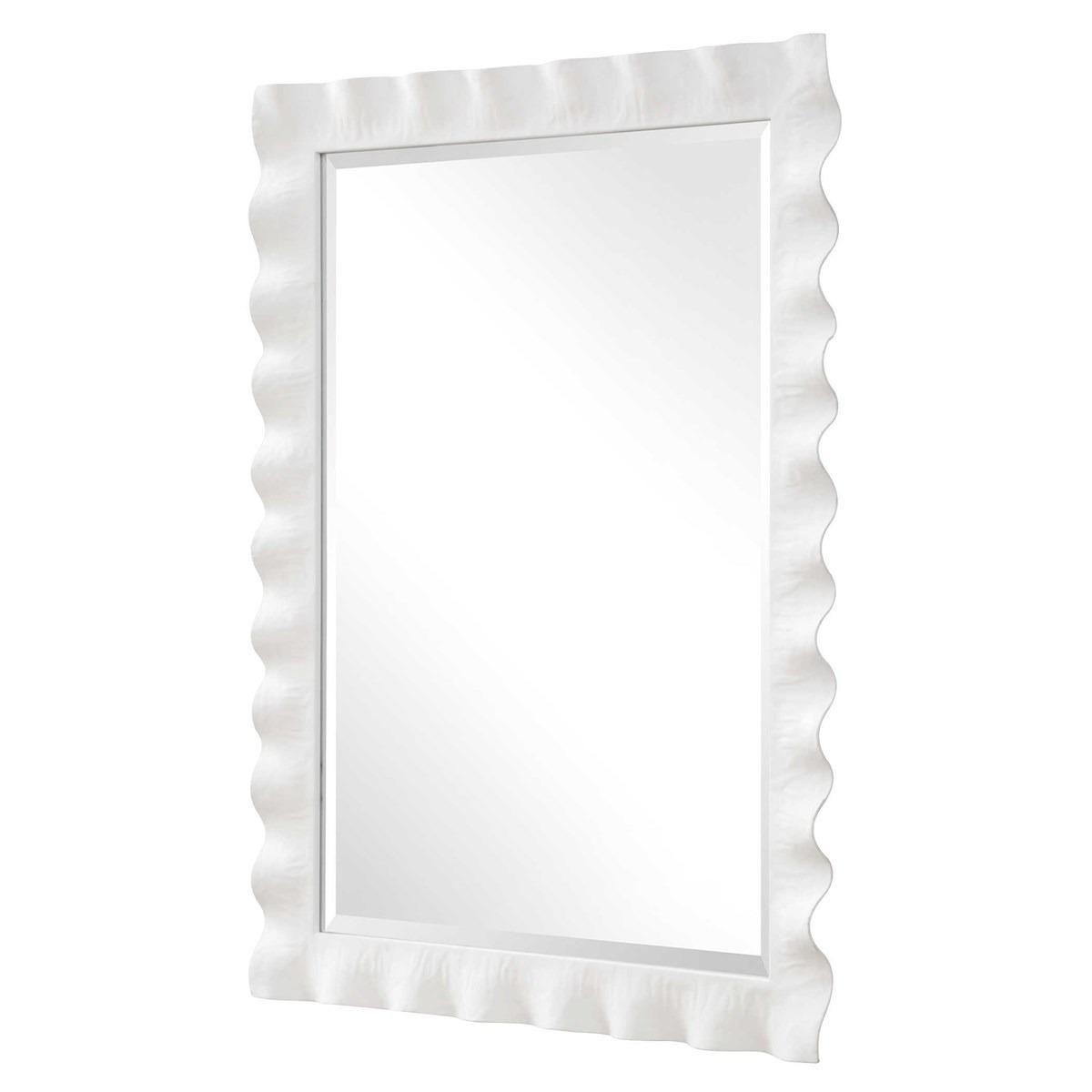 Haya White Scalloped Mirror by Uttermost