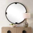 Cornelia Black Round Mirror by Uttermost