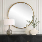 Sutton Aged Gold Round Mirror by Uttermost