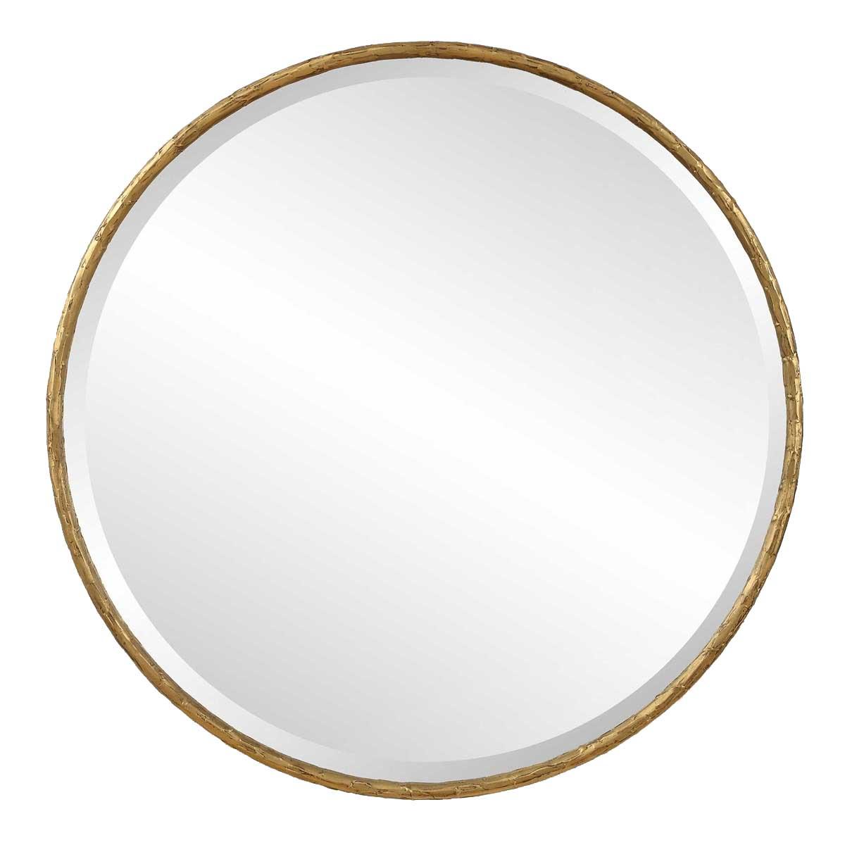 Sutton Aged Gold Round Mirror by Uttermost