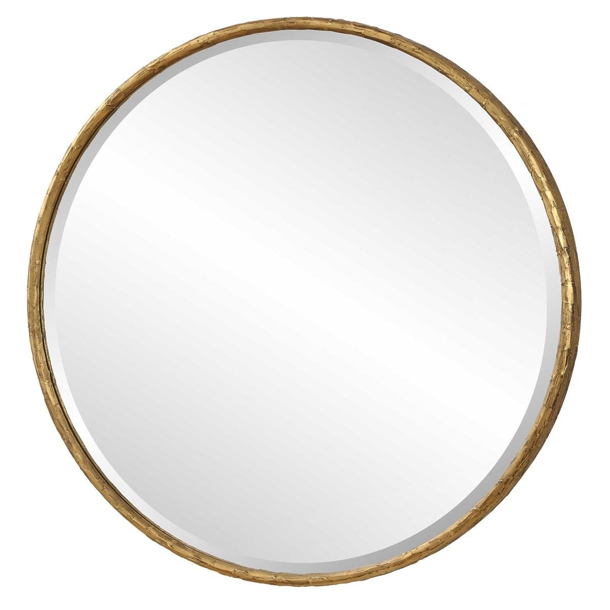 Sutton Aged Gold Round Mirror by Uttermost