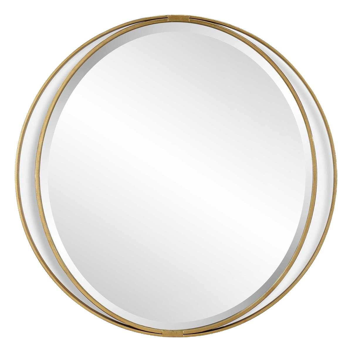 Rhodes Gold Round Mirror by Uttermost
