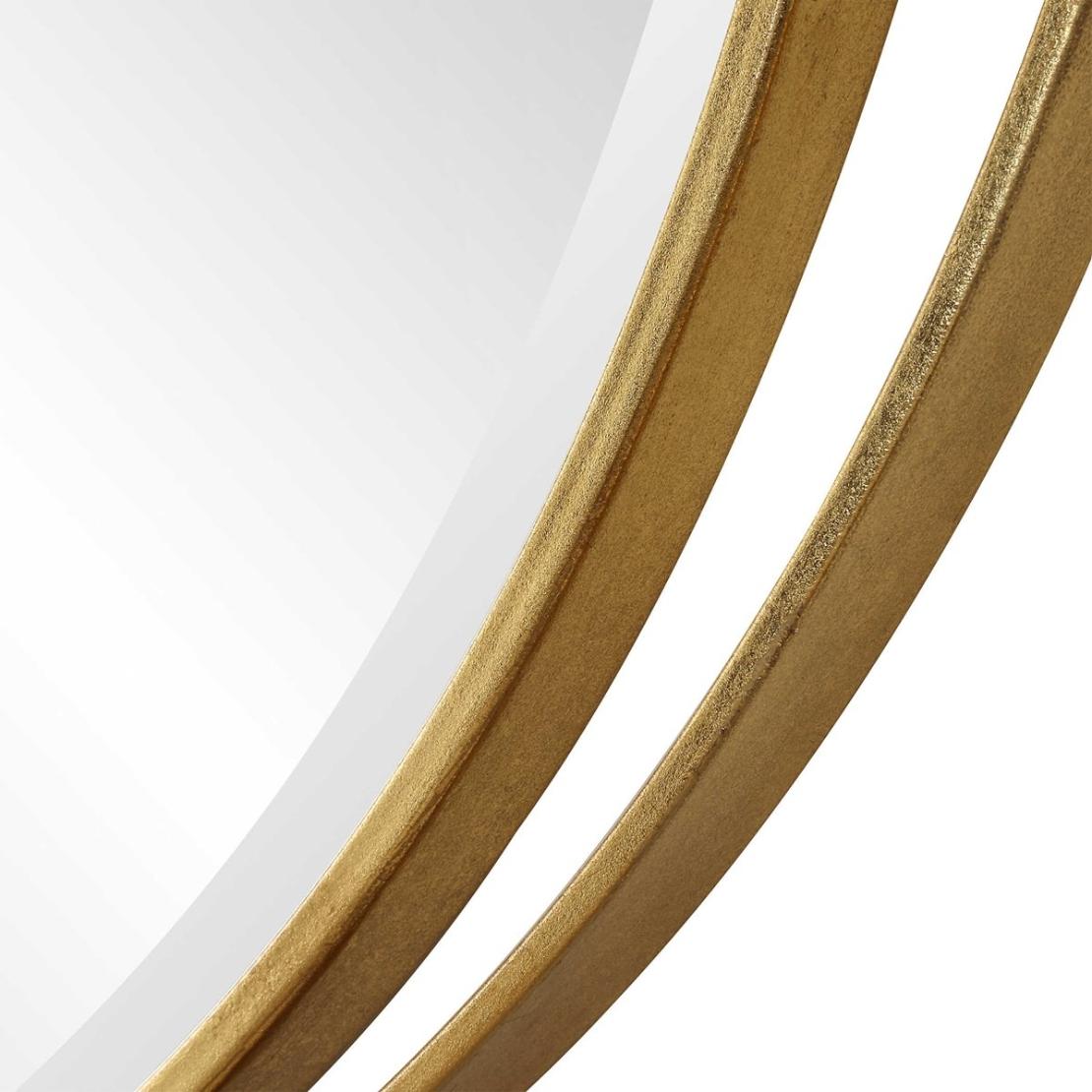 Rhodes Gold Round Mirror by Uttermost