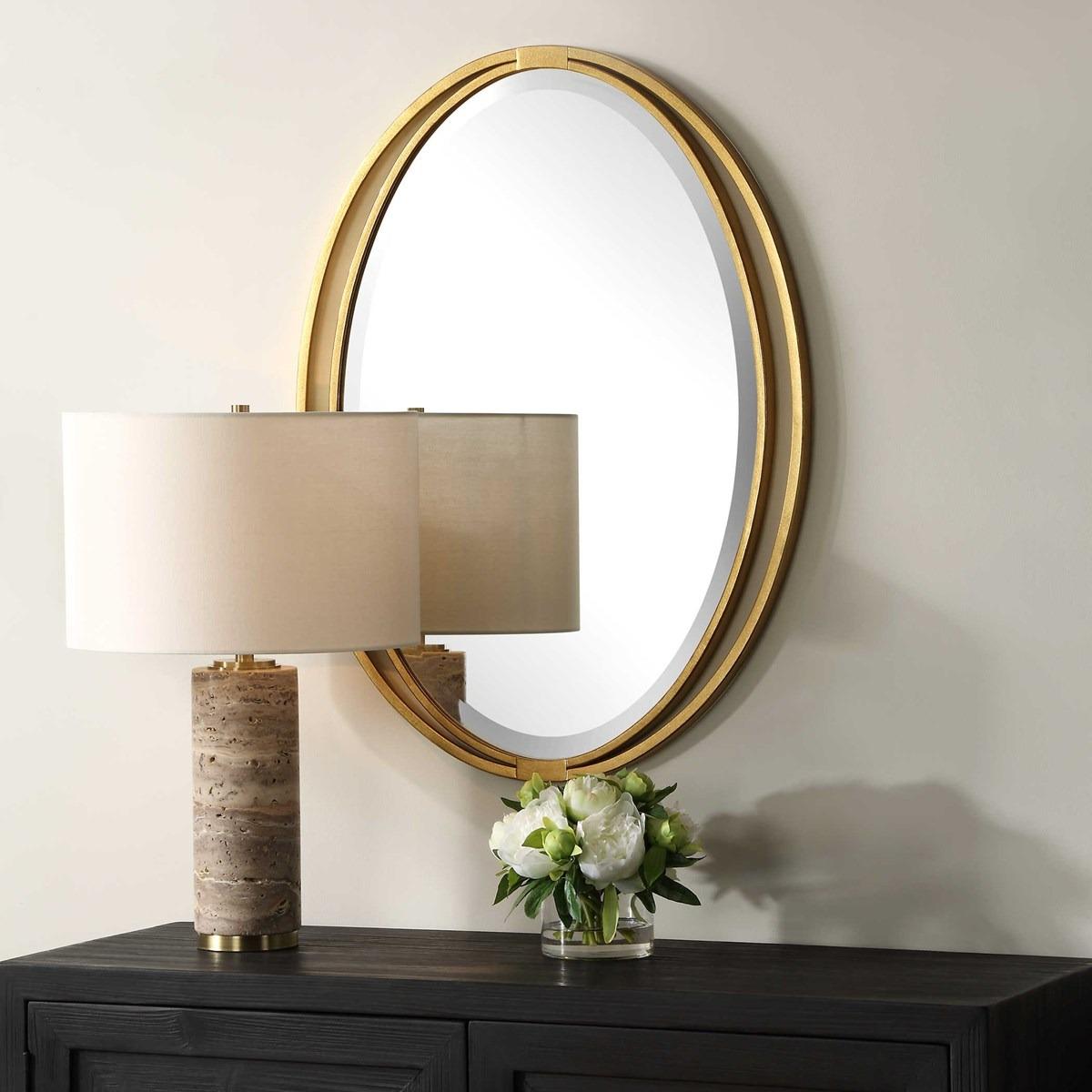 Rhodes Gold Oval Mirror by Uttermost