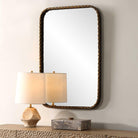 A Little Knotty Rectangular Mirror in Bronze by Uttermost