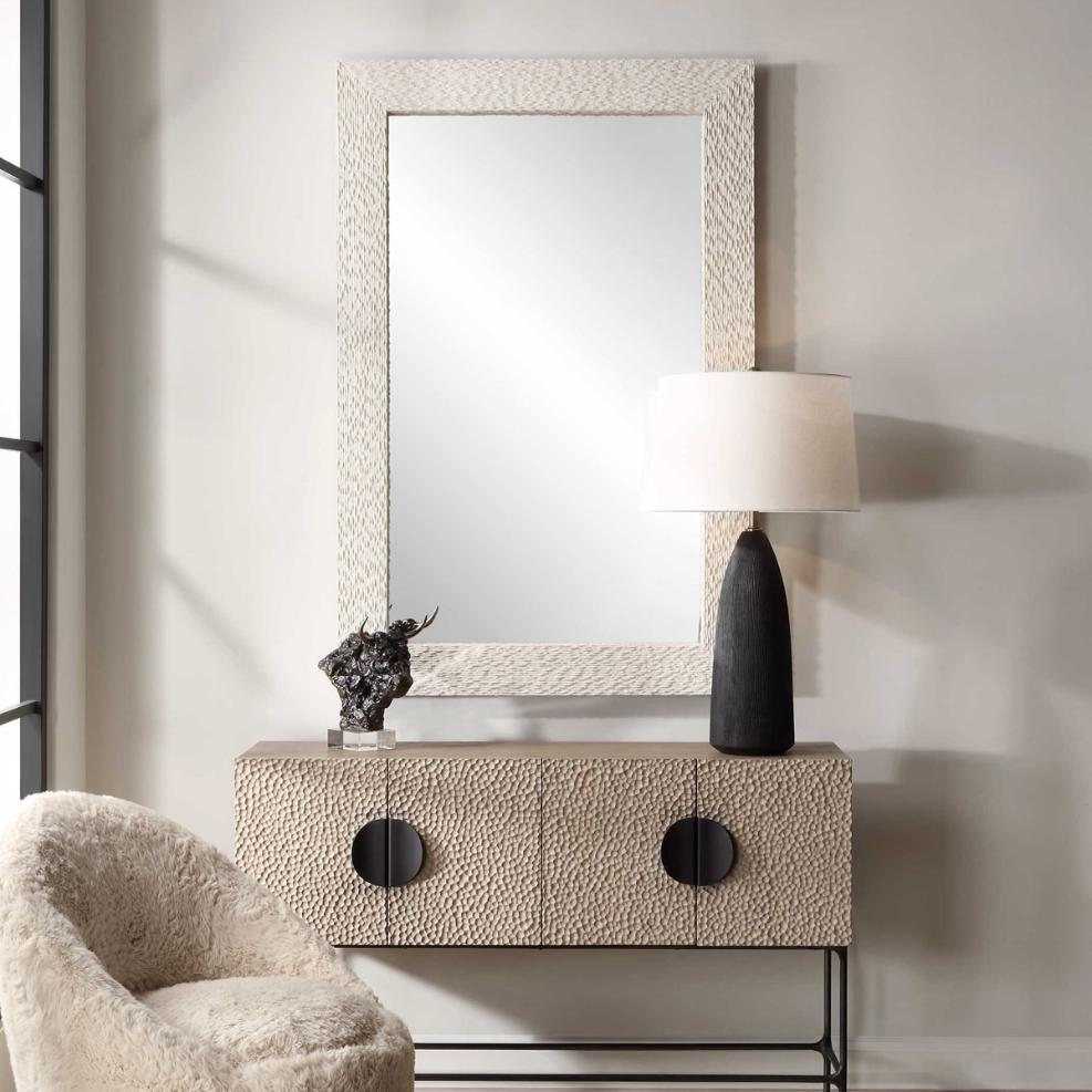 Everett Ivory Stone Mirror by Uttermost