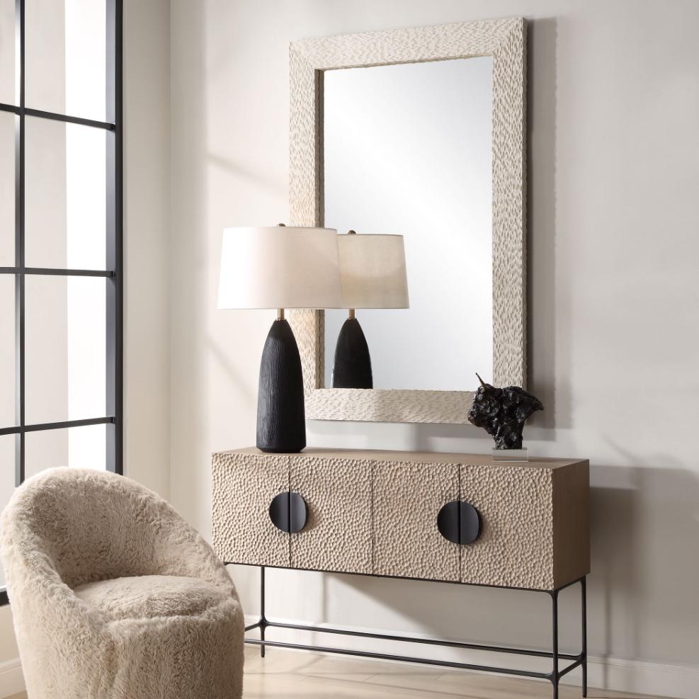 Everett Ivory Stone Mirror by Uttermost